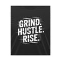 Motivational Canvas Print — "GRIND. HUSTLE. RISE." Black Wall Art for Home Office
