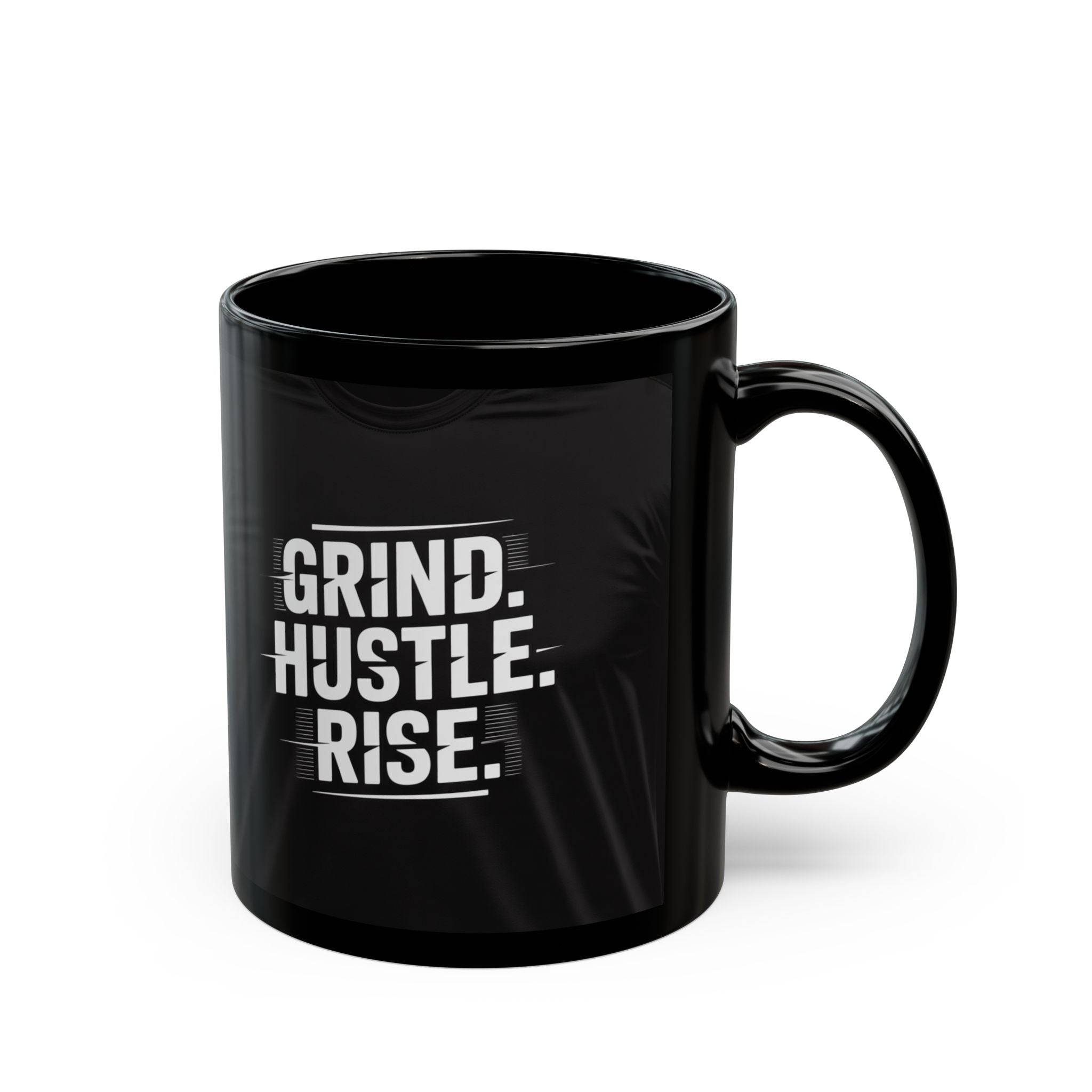 Grind. Hustle. Rise. Black Motivational Mug (11oz & 15oz)