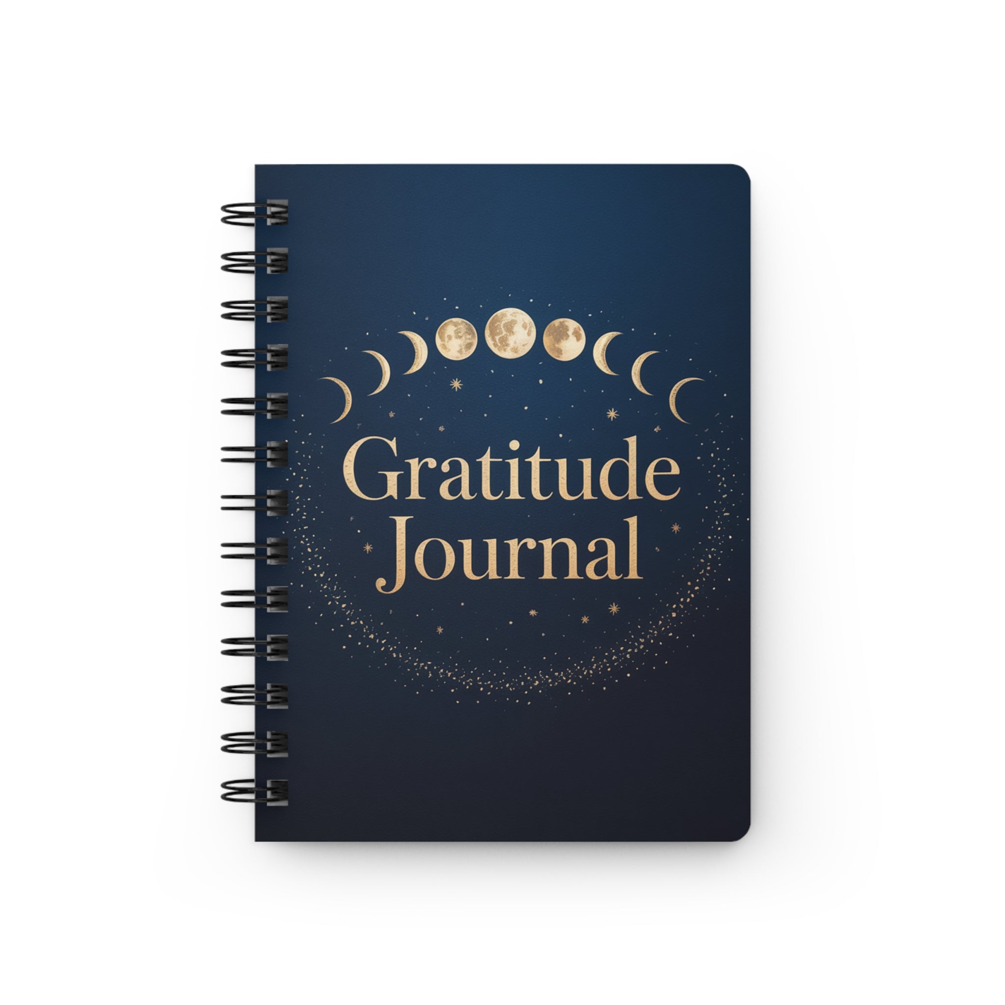 Moon Phase Gratitude Journal — Spiral-Bound Daily Reflection Notebook
