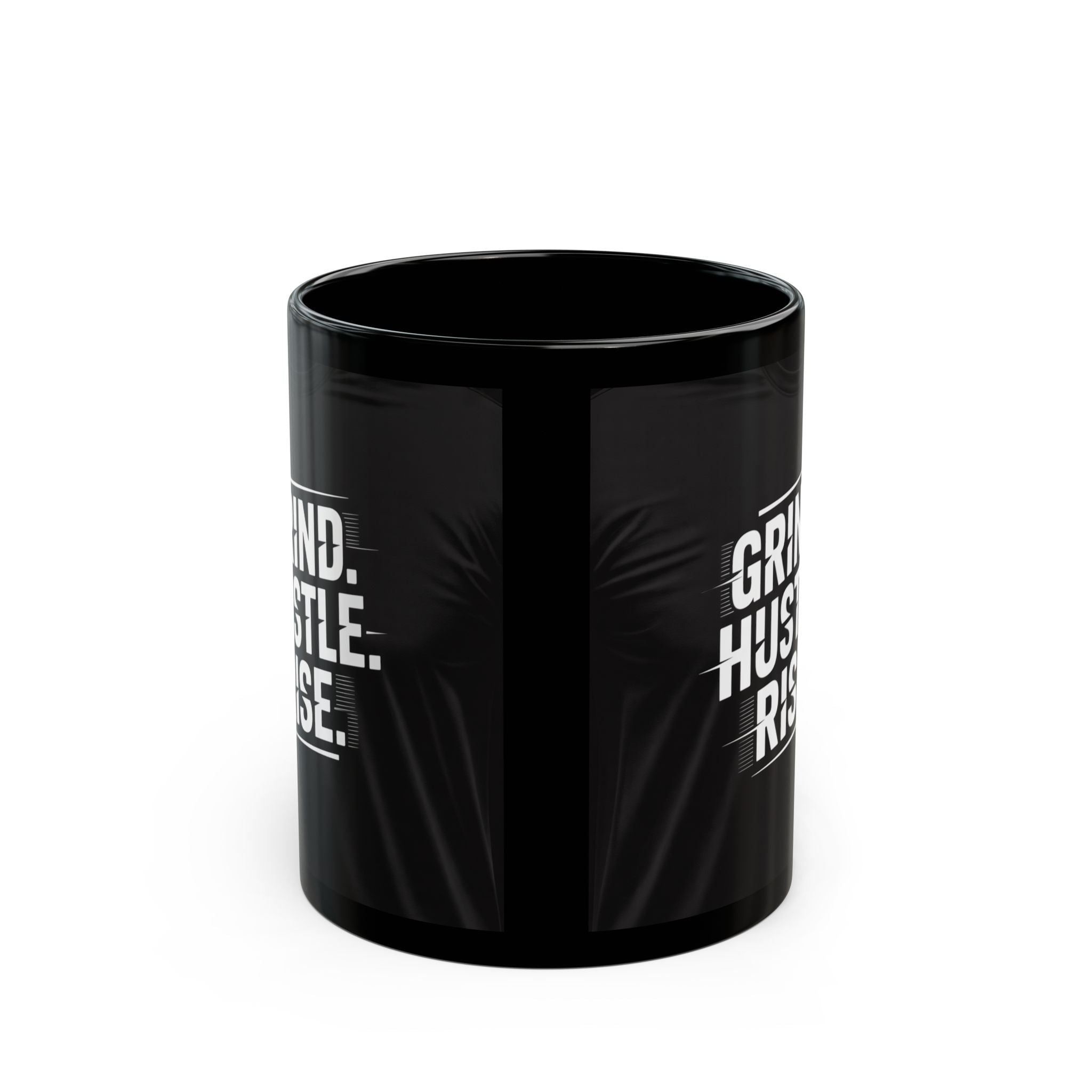 Grind. Hustle. Rise. Black Motivational Mug (11oz & 15oz)